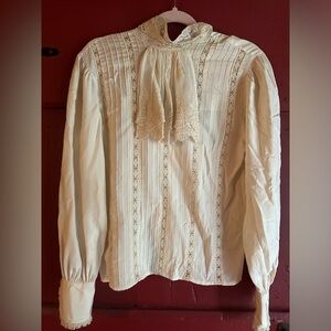 100% Silk Vintage Lace Blouse